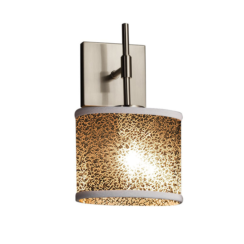 Appliquee à bras 1 lumières Casson, Nickel brossé, Opale