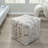 Light Gray/Ivory Transitional Medallion Cube Ottoman Pouf