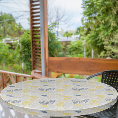 East Urban Home Abstract Fitted Round TableclMulticolor 86417