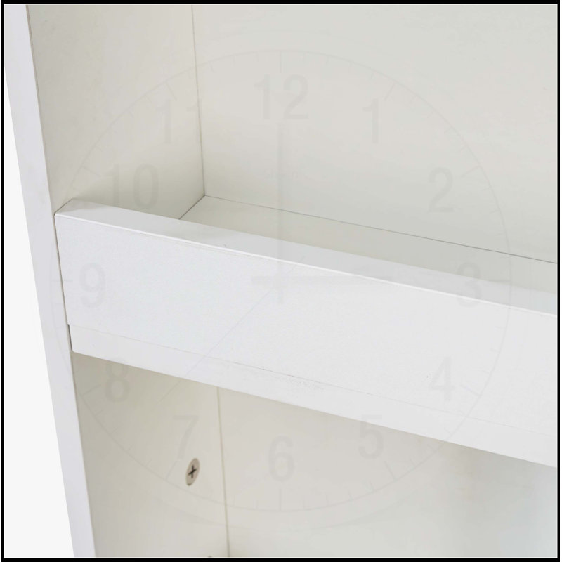 Modern 70.87 H Display Storage Cabinet with 4-Tier Shelves, 3 Side Drawers & 4 Small Display Shelves for Versatile Use, White