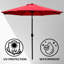 Parasol de marché à manivelle et inclinaison 9 pi Jaenis avec auvent résistant aux intempéries pour cour et terrasse-1054673048