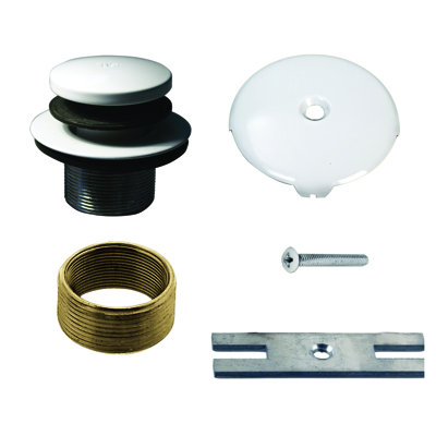 1-3/8" Fine Thread Tip-Toe Bathtub Drain Trim with One-Hole Overflow and 1-1/2" Adapter Bushing