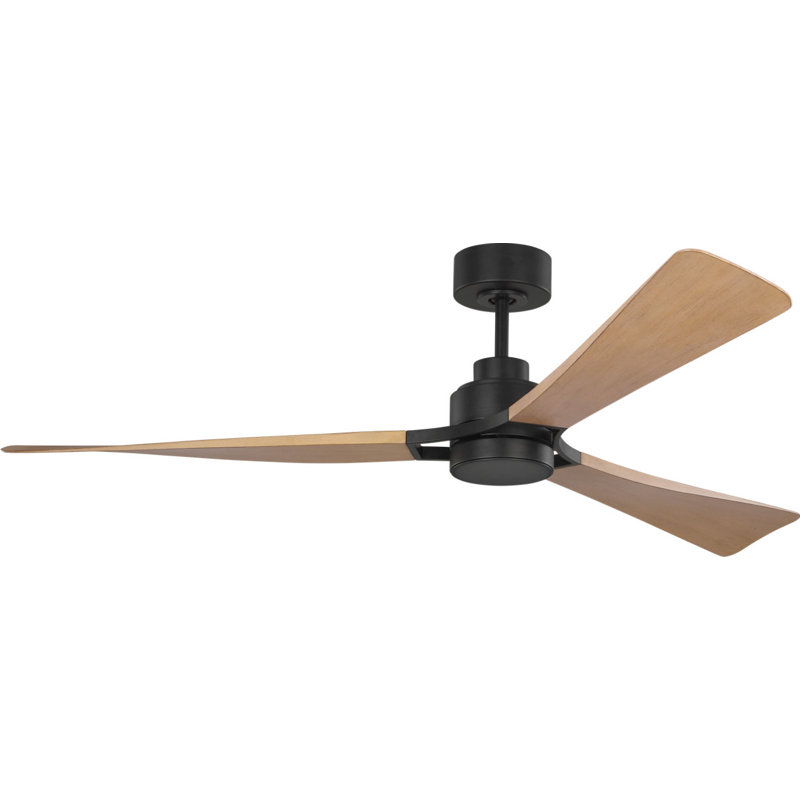 Trillium Smart 60 LED Ceiling Fan, Natural Honey, Midnight Black