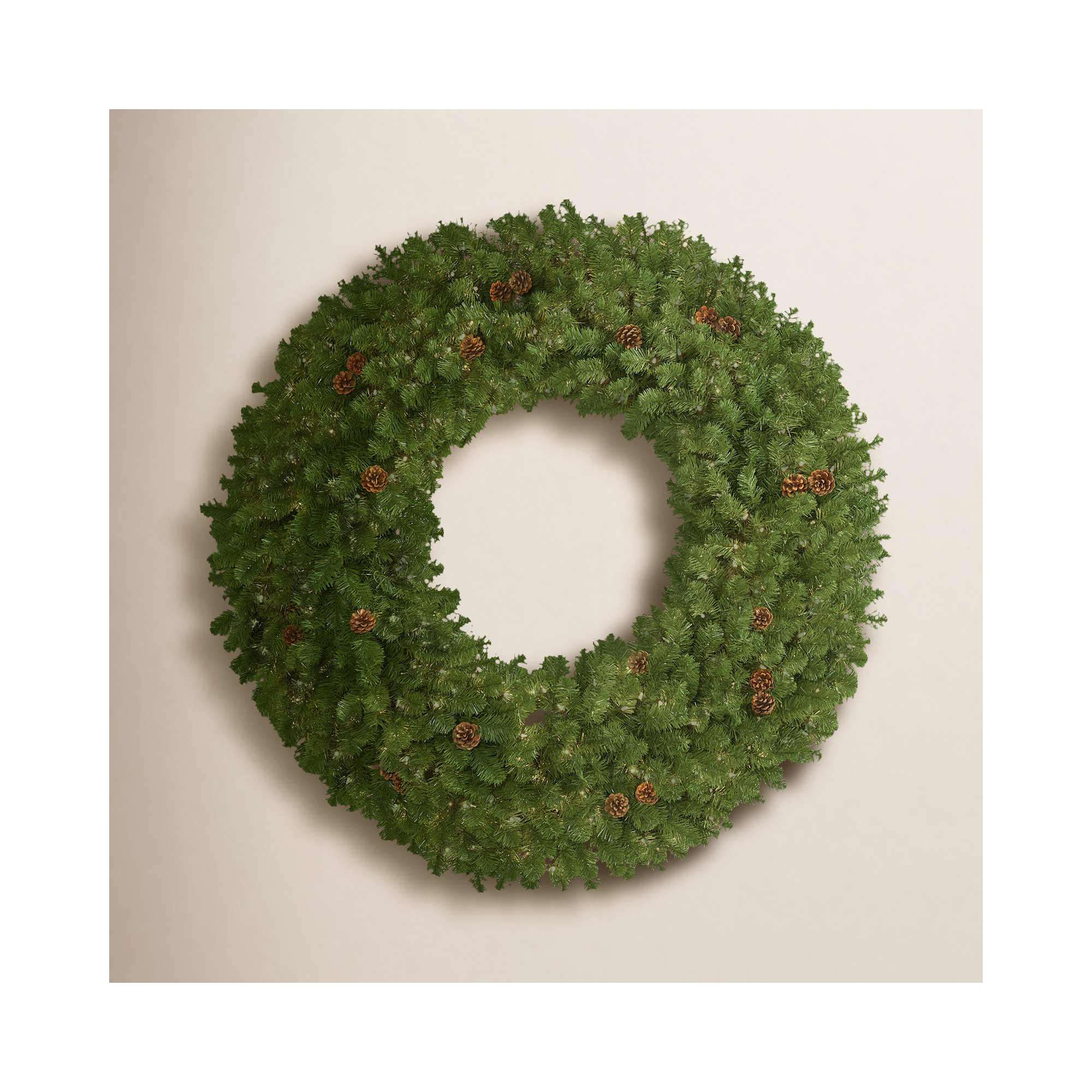 60'' Lighted Wreath, Green