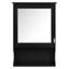 Armoire de rangement murale noire 20 po, style moderne, tablettes réglables, porte simple, bois massif et métal, charnières, armoire de rangement Space For