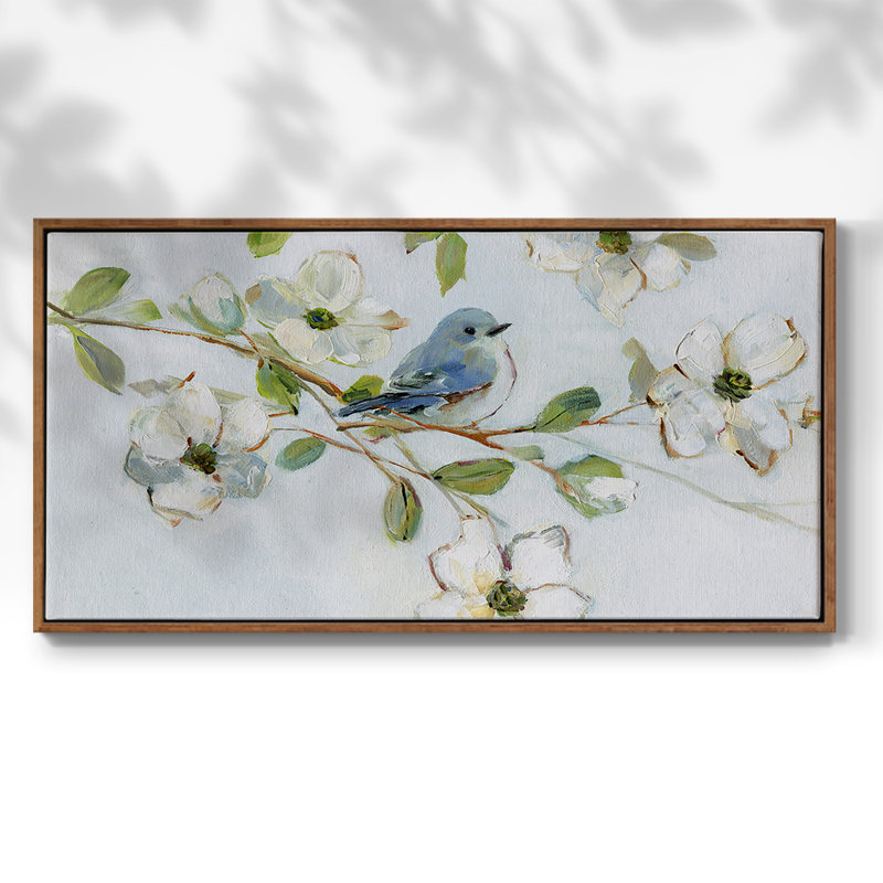 «Spring's Arrive I», galerie encadrée, prête à être accrochée, H 17 po x l 33 po, Noyer