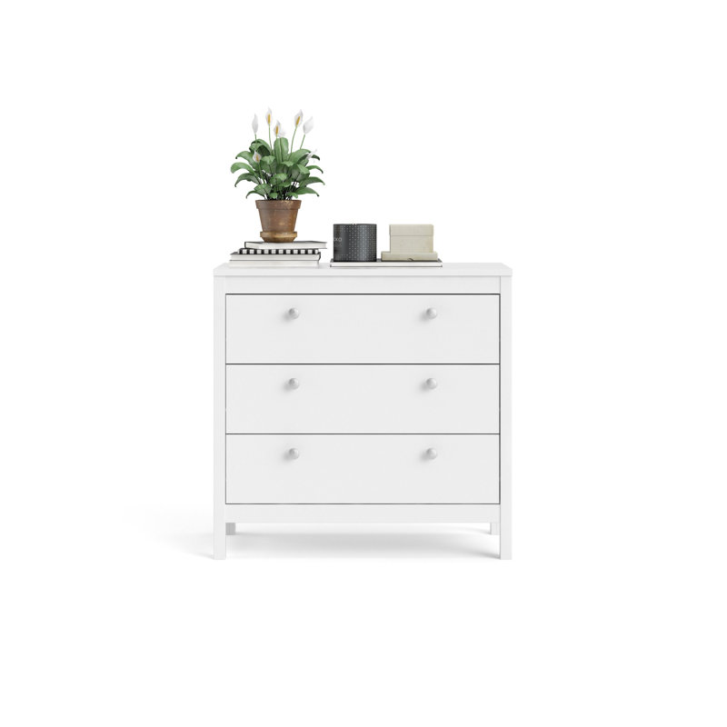 Buck 82.1cm W 3 - Drawer Chest of Drawers, White