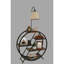 Lampe sur pied élégante avec bibliothèque Luro, couleur osier, 65 x 11,0 x 35,4 po Luro | Structure en métal durable, bibliothèque 100% bois de sapin, douille E27 de 60 W maximum, parfaite pour le salon et le bureau, design élégant et fonctionnel
