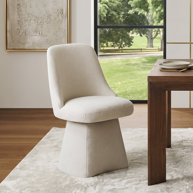 Chaise pivotante rembourrée en tissu, Lin lin