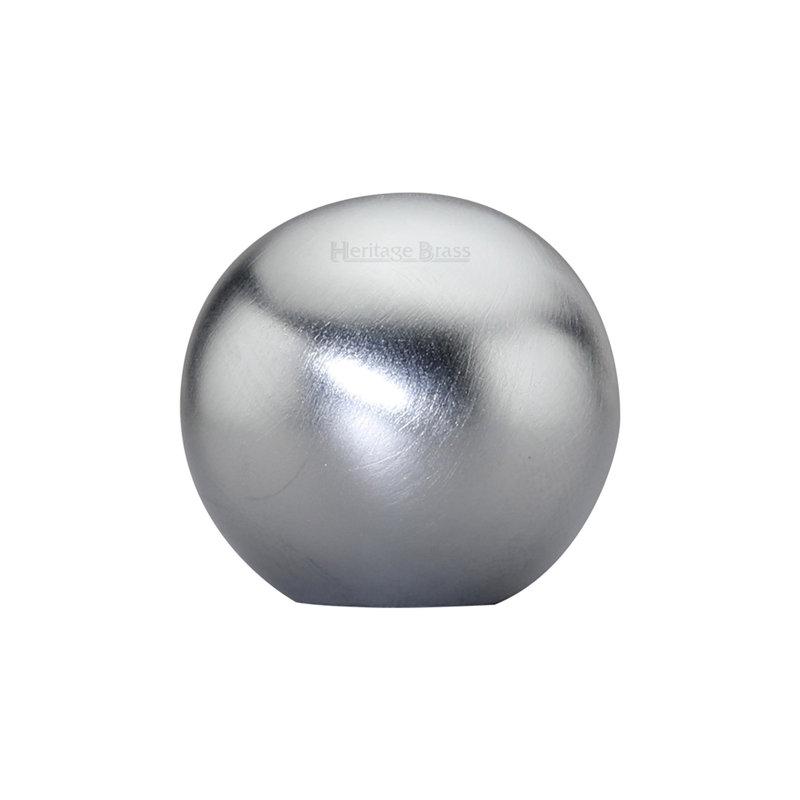 Heritage Cabinet Knob Globe Design 25mm, Satin Chrome