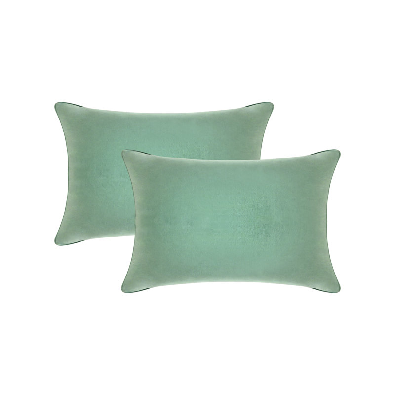 Como Green Velvet Decorative Pillow Covers Set of 2