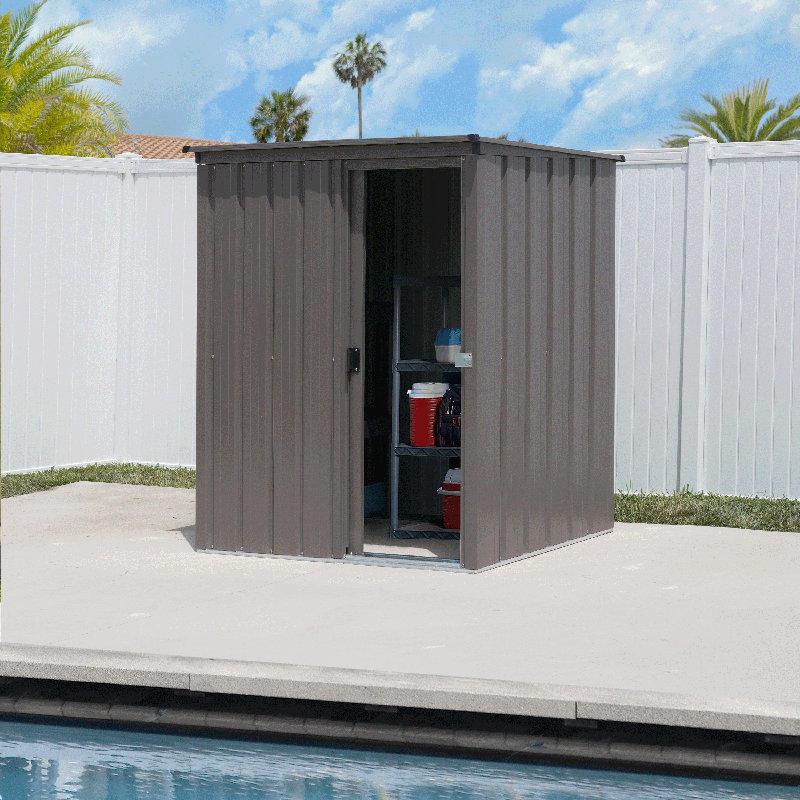 Essential 5X3 Steel Shed Oswego Tea, Brown