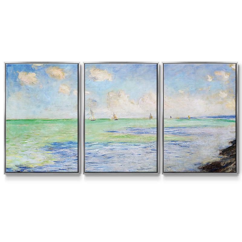 La mer à Pourville, 1882, 3 pièces, H 40 po x l 78 po x P 2 po, Argent