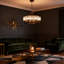 Luminaire suspendu de style américain minimaliste brun de 23,6 pouces 23 lumières - installation encastrée ou à fixation en surface / longueur réglable / base E14 / commande par interrupteur mural
