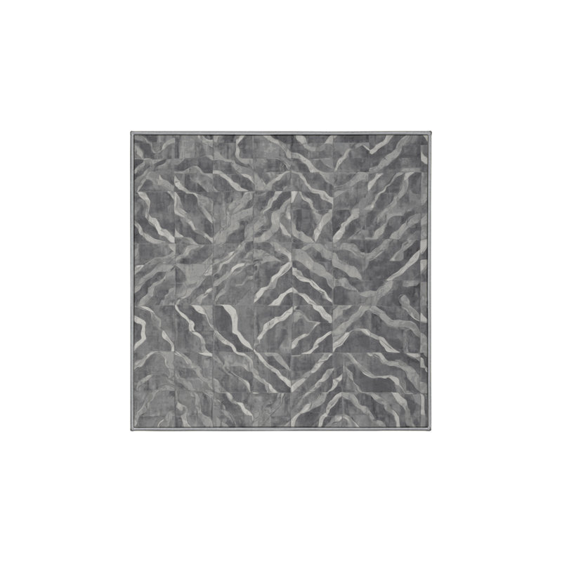 Tapis gris lavable à la machine, Carré 3 pi
