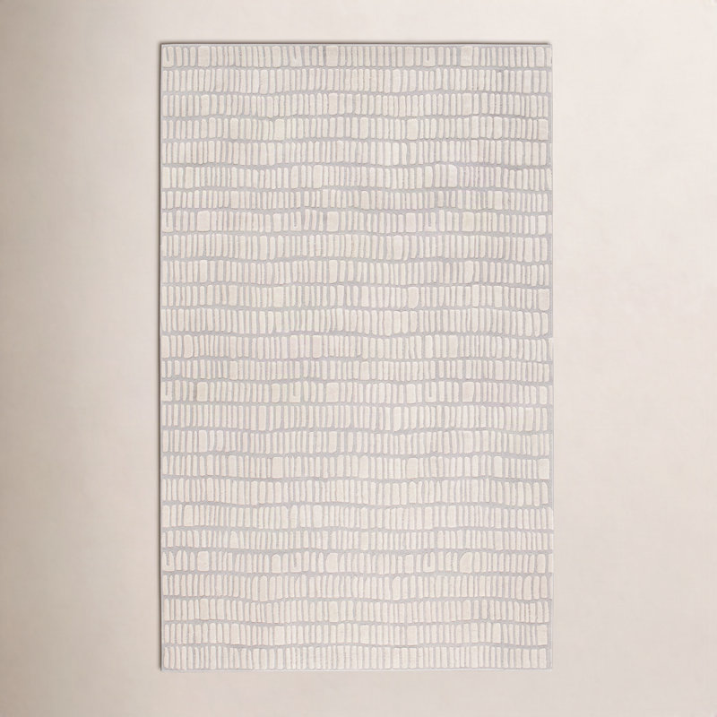 Roark Ivory Hand Tufted Wool Rug, Rectangle 3' x 5'