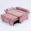 Lit de 65,17 pouces de couleur rose avec tissu à rayures, accoudoirs réglables et pour la détente, lit escamotable temporaire pour la nuit, lit multifonctionnel à 2 places, visionnage de films, placement de main courante-694728549