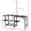 Table pliante d'extérieur avec options de cuisine de camping, lanterne réglable et accessoires de suspension, porte-lanterne, crochets, rangement portable pour les activités