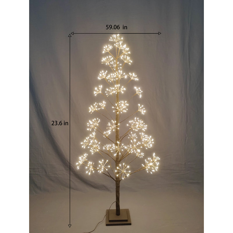 5ft Brown LED Cluster Tree with 720 Warm White LEDs Indoor Use Only