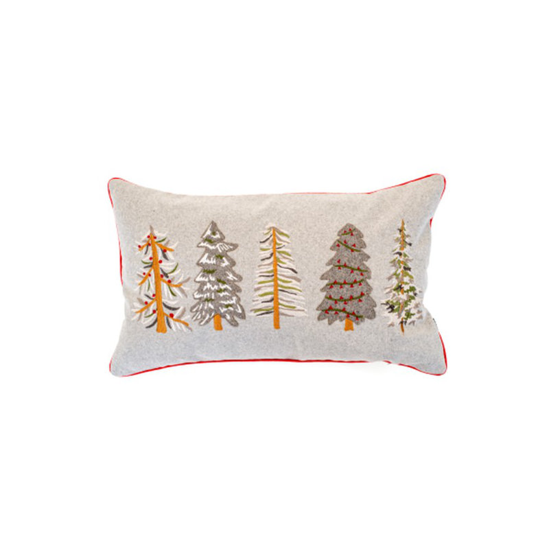 Alisiya Abstract GREY/RED Rectangle Throw Cushion