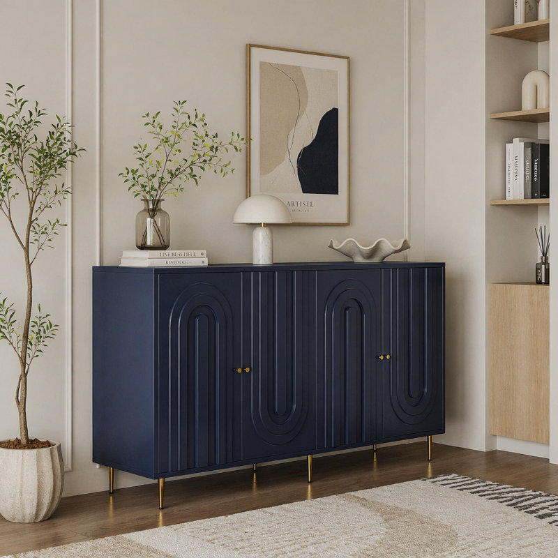 Buffet laqué 4 portes, Blue