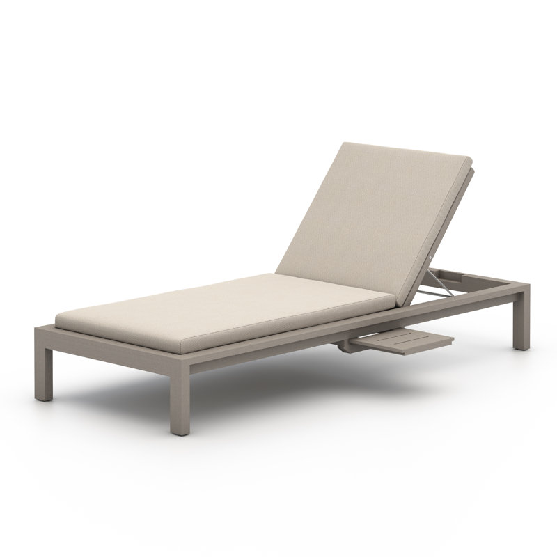 Sonoma Outdoor Teak Chaise Lounge, Faye Sand, Washed Brown