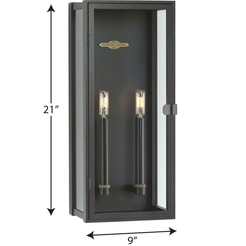 Stature Integrated LED Outdoor Wall Lantern, 2 Lights, Oil Rubbed Bronze, 21" H x 9" W x 5.87" D