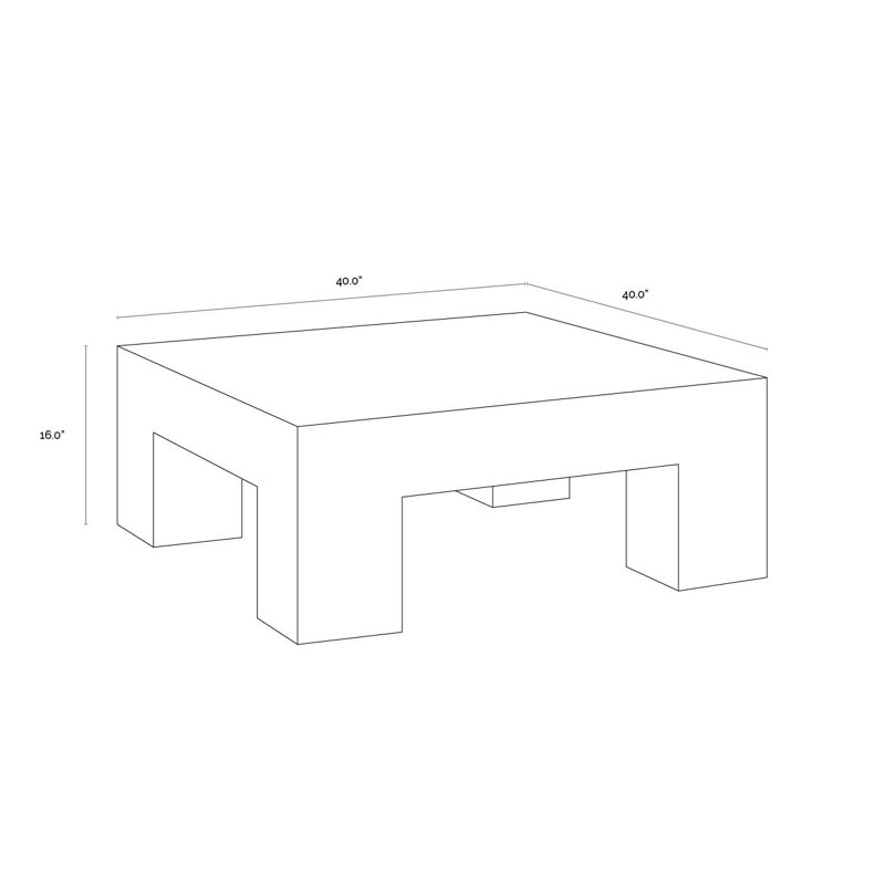 Renley Outdoor Square Coffee Table, Black