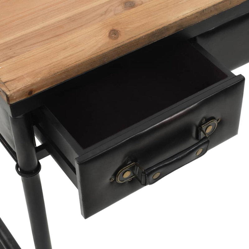 Console Table with Castors 39.4"x13"x31.5" Solid Wood Fir