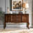 Nut-brown Solid Wood Rectangle Console Table-1178898062