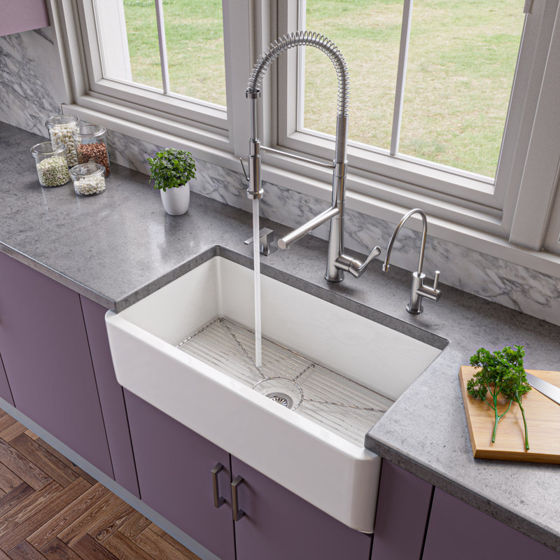 Alfi Brand 18.25 " Fireclay Rectangular Bathroom Sink, White