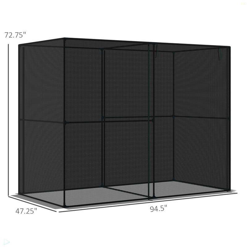 Outsunny 4' X 8' Crop Cage, Plant Protection Tent With Zippered Doors For Vegetable Garden, Backyard