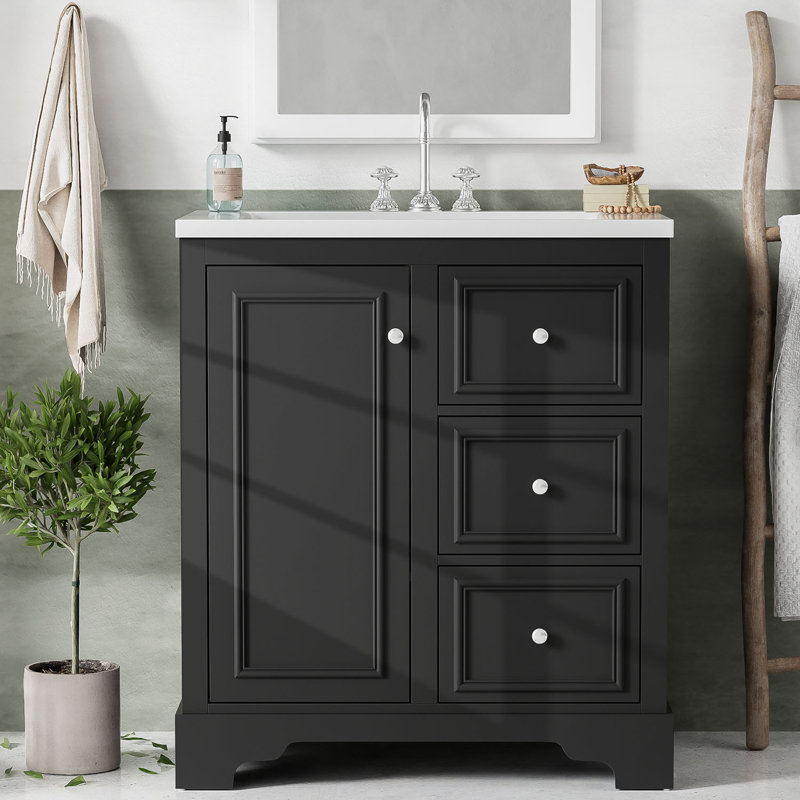 Armoire de salle de bain Vasanti, Noir