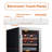 15" 28-Bottle Dual Zone Wine Cooler, Built-In & Freestanding, 3 Cu.Ft. Wine Refrigerator with 40–65°F, Amber/Blue/White LED, UV-Protected Double Glass, Hidden Hinges, Frost-Free, Carbon Filter, Front Vent, Compressor & Fan Cooling Wine Fridge