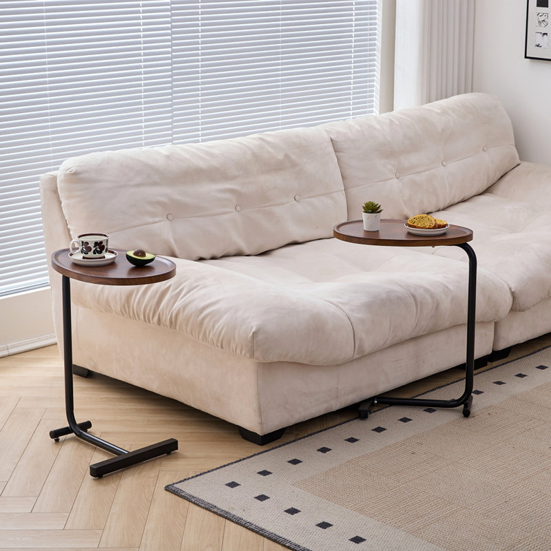 2-Pieces C-Shaped Side Table, C Shaped End Table, Side Table For Couch And Bed, Small Side Table For Small Spaces