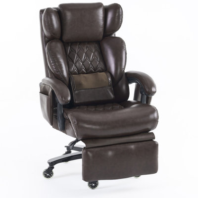 Big And Tall Ergonomic Office Chair With Footrest, Massage Cushion by Casa Decors
