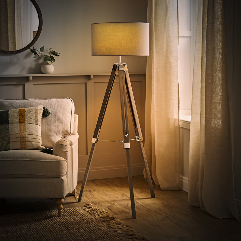Wemple 143cm Tripod Floor Lamp, Cool Grey