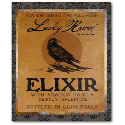 Lucky Raven - Wrapped Canvas Textual Art