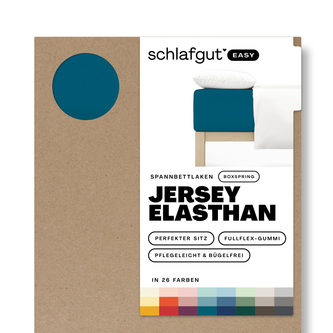 Jersey-Elasthan Spannbettlaken EASY für Boxspring 100% Baumwolle