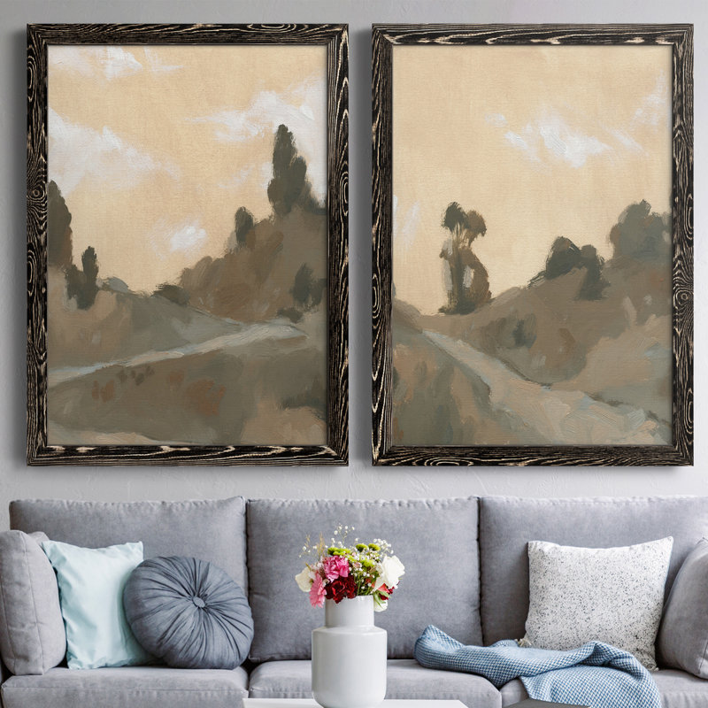 Toile encadrée haut de gamme Hillside, H 20 po x l 34 po x P 1,5 po, Toile avec cadre noir