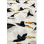 Tapis décoratif moderne à motif de vol d'oiseau touffeté à thème beige-21243170
