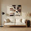 Art mural rigide en métal beige 48-1179596253