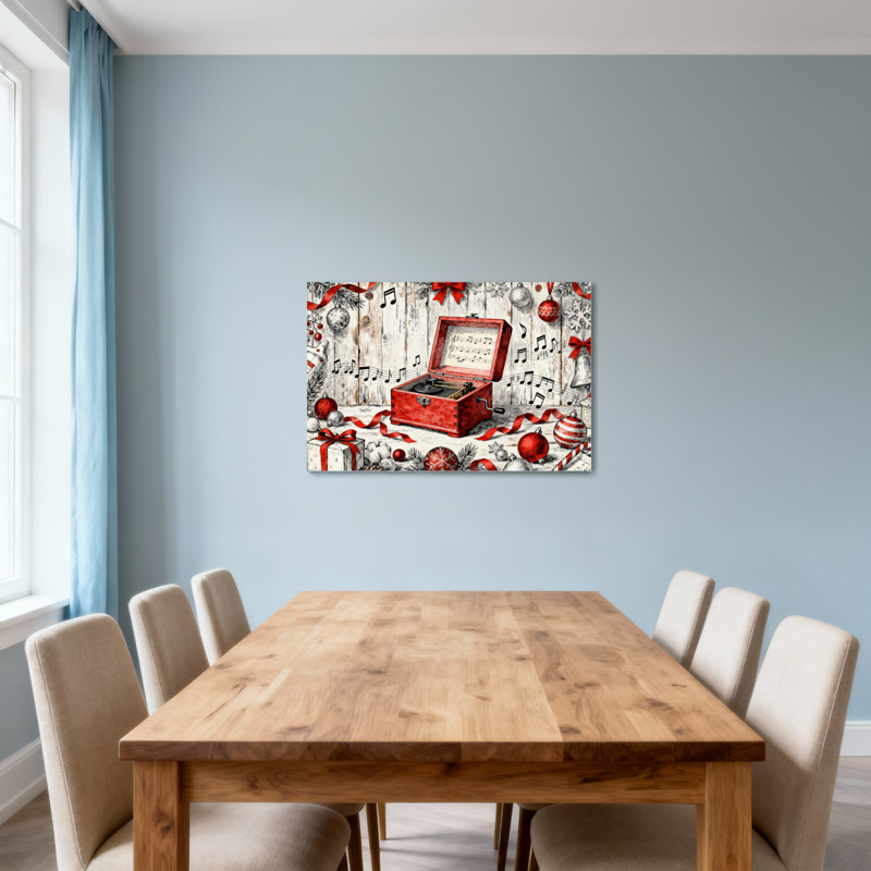 Décoration de Noël de Noël boîte à musique de Noël, H 16 po x l 24 po