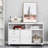 Printer Stand Home Office Mobile Cabinet Organizer Desktop With Caster Wheels,  Locking Breaks And Drawer,