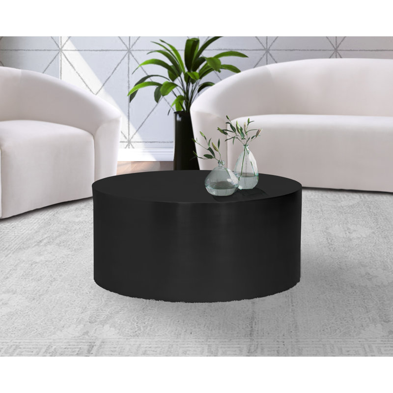 Cylinder Drum Coffee Table, Black