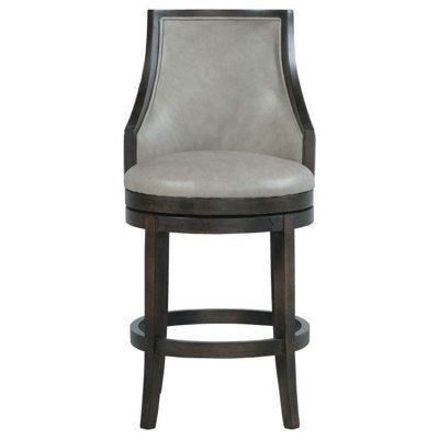 Robroy Swivel Upholstered Counter Stool with Solid Wood Frame