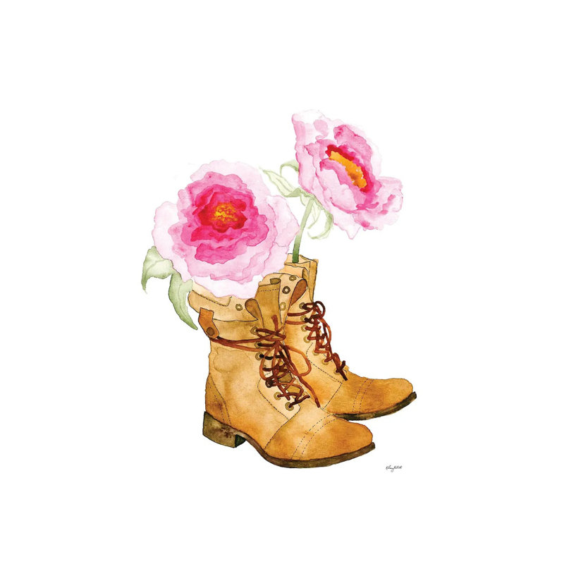 Boots And Flowers by Kelsey McNatt - Wrapped Canvas Gallery-Wrapped Canvas Giclée, Wrapped Canvas, 30.48cm H x 20.32cm W
