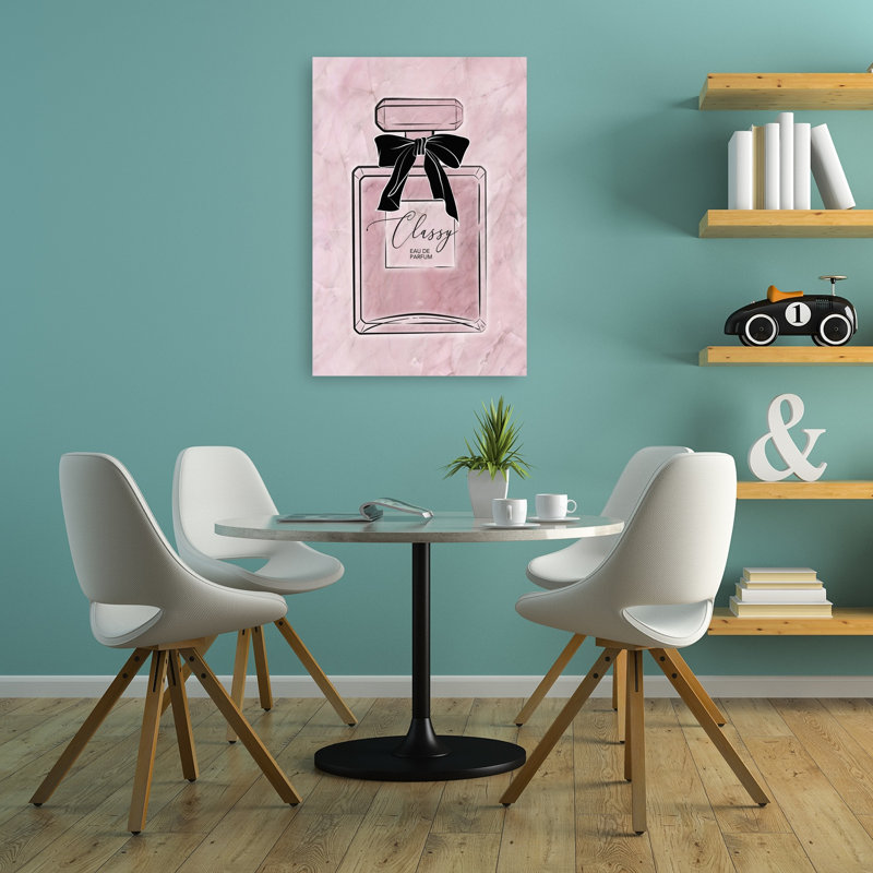 Bouteille de parfum chic, impression d'art moderne et contemporain, H 36 po x l 24 po
