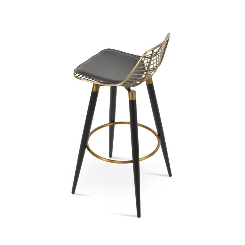 Tabourets Tiger Mini Ana, Noir / Laiton, gris