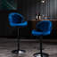 Tabourets de bar bleus ajustables avec dossier et repose-pieds, ensemble de 2, hauteur comptoir de bar, style bohème, pour cuisine, pub ou bar.